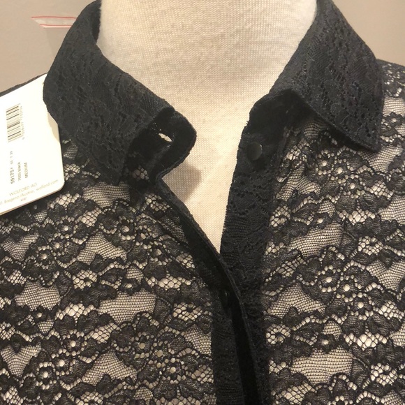 WOLFORD NWT LACE BUTTON DOWN SHIRT - Picture 4 of 8